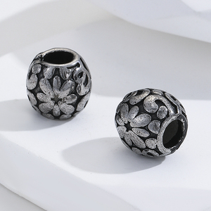 Perles d'espacement coulissantes vintage en acier inoxydable à grand trou (4-7 mm) à motifs multiples, inaltérables, pour bracelets, colliers et accessoires - Product Image 6