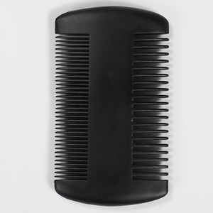 Peigne à double face en bois massif finition noire, à dents fines, anti-poux et anti-pellicules, antistatique, outil de toilettage du cuir chevelu, vente en gros - Product Image 1