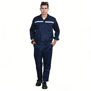 Vêtements de travail pour mécaniciens à bandes réfléchissantes haute visibilité, ensemble uniforme unisexe en coton mélangé résistant à l'usure - Product Image 6