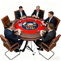 Table de poker LED ronde professionnelle Coolstar OEM/ODM de 48 pouces, design Coolstar, porte-gobelets en métal, pieds à roulettes pour lieux de jeux
