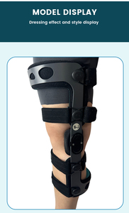 Attelle orthopédique postopératoire réglable en nylon épais à charnière <span class=keywords><strong>pour</strong></span> genoux avec fermeture à bouton <span class=keywords><strong>pour</strong></span> la <span class=keywords><strong>protection</strong></span> des sports de plein air <span class=keywords><strong>pour</strong></span> adultes - Product Image 4
