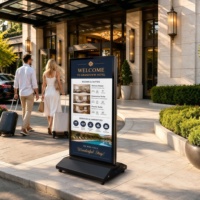 Affichage numérique double face extérieur pour hôtel et station-service, étanche IP65, 2000 nits, écran publicitaire portable sur roues