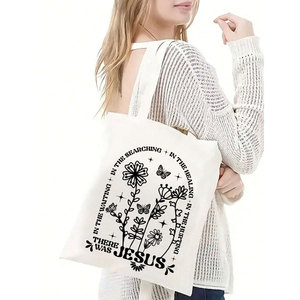 Bán buôn biểu tượng tùy chỉnh in thân thiện với môi công suất lớn dây kéo Canvas Tote Túi <span class=keywords><strong>A4</strong></span> hàng tạp hóa túi với túi bên trong - Product Image 4