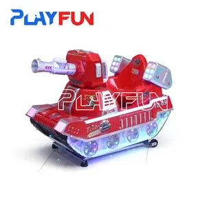 Playfun Commercial Electric Coin Operated Game Music Swing Machine Children's Rides Super Tank Rocking Car with Mp5 Screen