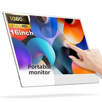 Layar Portabel Sentuh Ringan 16 Inci 1080p dengan USB dan Antarmuka yang Mendukung Ponsel dan Konsol Game