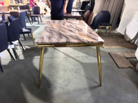 Table à manger en marbre, table de mariage dorée, best-seller, haute qualité, prix le plus bas