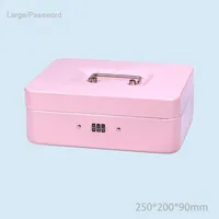 Xuchen RLP-139 Großer Eisen-Passwort-Schlüsselsafe Stahl-Kofferbox für Kassen und Bargeld 250x200x90mm