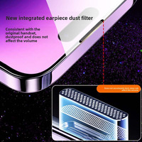 Verre trempé anti-poussière pour installation facile, compatible iPhone Duo/18 Pro Max/18 Pro, protection intégrale HD anti-espion, anti-traces, antichoc, sans bulles