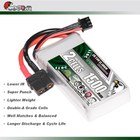 Batterie CODDAR LiPo 2S 1500MAH 7.4V 110C XT60 FPV Drone Mini RC voiture planeur avion Buggy camion Truggy bateau avion petit hélicoptère