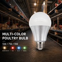Bombilla LED Multicolor para Aves de Corral con Opciones de Blanco Cálido, Rojo, Azul y Verde para Iluminación Personalizada en Gallineros de Engorde, Ponedoras y Cría