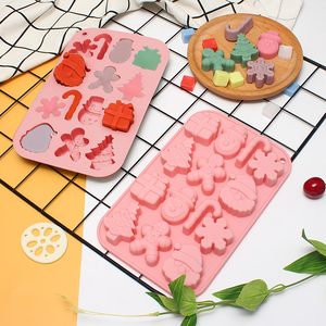 Giáng sinh khuôn Silicone xà phòng bánh <span class=keywords><strong>cookie</strong></span> Biscuit sô cô la khuôn cây Giáng sinh Santa Claus Gingerbread mía kẹo khuôn mẫu - Product Image 2