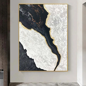 Quadro da Parete Moderno Astratto con Paesaggio Marino, Arte Nera su Tela Spessa Fatta a Mano per Arredamento <span class=keywords><strong>Soggiorno</strong></span> - Product Image 2