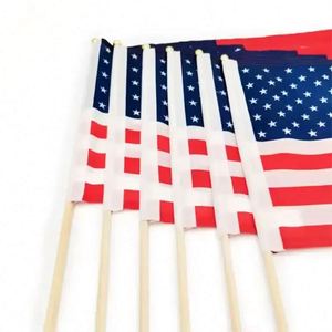 ธงชาติแบบกำหนดเอง ผลิตจากพลาสติกและไม้ ขนาดเล็ก สำหรับฟุตบอล อเมริกัน แบบถือโบกมือ - Product Image 3