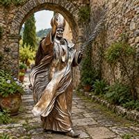 "La Bénédiction Sacrée" - Grande Sculpture de Pape en Bronze Coulé à la Main, Grande Statue en Bronze