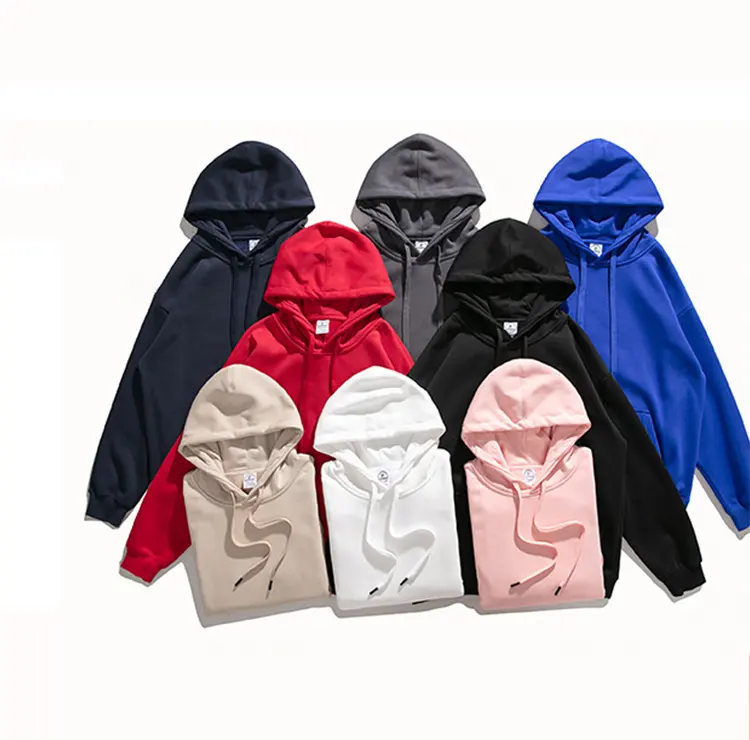 Customization Logo Printing Cheap Plain Crew Neck Hoodies Quality Hooded Sweater Long Sleeve Unisex Trendy Hoodie For Men