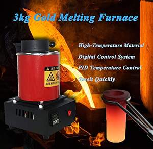 Four de Fusion Numérique Or 3 KG 1400 W Utilisé pour Fondre les Débris d'Argent, d'Or, de Cuivre et d'Aluminium pour l'Affiner et le Moulage - Product Image 3