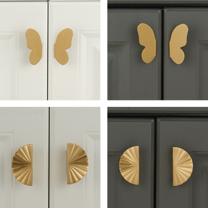 Furniture Hardware Solid Brass Half Moon Handle Cabinet Kitchen Drawer <strong>Door</strong> Pulls <strong>Knob</strong> - Product Image 5