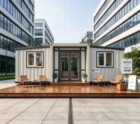 Maison mobile modulaire autonome à panneaux solaires, extensible à double aile, avec salon, pour camping en plein air et complexe hôtelier