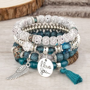 Fashion Multilayer Tassel LOVE Women Jewelry Natural Stone Beaded <b>Bracelet</b> Bohemian Colorful <b>Crystal</b> Beads <b>Bracelets</b> - Product Image 3