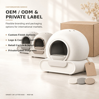 Vente en gros de litière pour chat intelligente 65L, application Tuya, nettoyage automatique, contrôle des odeurs, OEM ODM, étiquette privée, fournitures pour animaux de compagnie Pawglobe