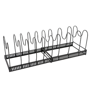 Práctico Organizador Metálico Retráctil de un Solo Nivel para Tapas de Ollas y Sartenes, Ideal para la Sala de Estar - Product Image 1