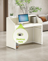 Comptoir de réception moderne en bois avec comptoir convertible, mobilier de bureau pour hôpitaux et hôtels, comptoir de bar et caisse enregistreuse