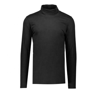 <span class=keywords><strong>Jersey</strong></span> de manga larga ajustada cuello alto rollo en negro/gris/<span class=keywords><strong>Blanco</strong></span>/gris oscuro los hombres camiseta - Product Image 4