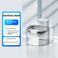 Fontaine à eau pour animaux de compagnie de grande capacité 3,1 L avec dessus en acier inoxydable, ultra silencieuse, facile à nettoyer, filtres sans BPA inclus