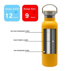 Bouteille d'eau isotherme personnalisée en acier inoxydable 304 à double paroi sous vide pour le lait, le yoga, la gym, les sports, isolation thermique 12-24 heures - Product Image 5