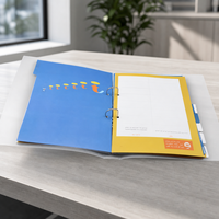 Classeur A4 translucide mat en PP à 2 anneaux, organiseur de documents givré personnalisable avec impression UV pour bureau et école