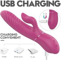 S-HANDE Vibrateur Lapin Chauffant en Silicone Souple USB Extra Large, Godemiché Stimulateur Clitoridien, Jouets Sexuels pour Femme