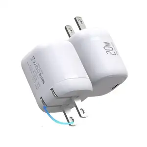 drop shipping 2023 best selling product phone charger single port wall travel 20w fast charge pd folding plug for iphone android