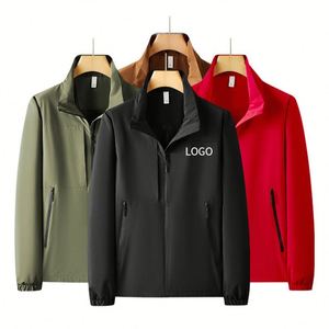 Veste de sport pour homme et femme avec logo personnalisé, coupe-vent, imperméable, avec poches zippées, logo, 100% polyester, vêtements d'extérieur pour l'hiver - Product Image 2