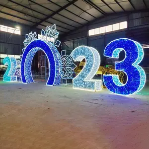 Paisaje comercial para centro comercial, luz Led con motivo de letras, decoración de Ramadán, Año Nuevo, 2023