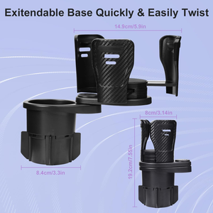 Universeller ABS 2-in-1 Becher- und Handyhalter mit Verstellbarem Expander für die Rückbank – Großer Auto-Organizer - Product Image 4