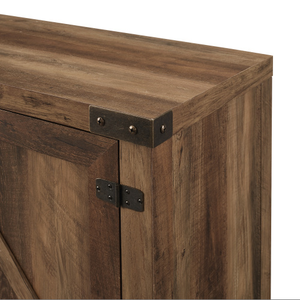 FCJ moderno rustico rovere TV Stand doppia porta fienile Design con ripiani centrali MDF legno per mobili per la casa e TV