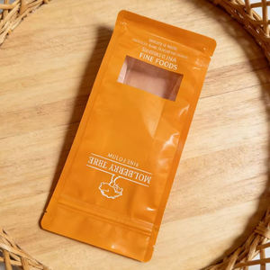 Sachet à fond plat de haute qualité 250g 500g entièrement imprimé avec fermeture éclair pour l'emballage de vitamines, grains de café et noix, avec fenêtre - Product Image 5