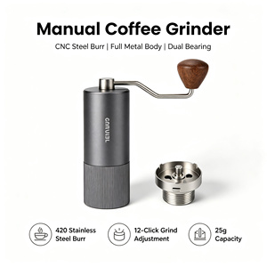 เครื่องบดเมล็ดกาแฟแบบมือหมุนขนาดเล็ก สแตนเลสสตีล แบบพกพา พร้อมแกนบดเหล็ก - Product Image 2