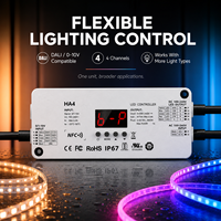 Contrôleur LED RGBW étanche IP67 DMX DALI 4 canaux PWM Dimmer 6A Sortie Durable pour Kit d'éclairage de Jardin, Bâtiment, Fêtes OEM