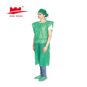 <span class=keywords><strong>Bata</strong></span> de pacientes Desechable de manga corta sin mangas, tela de PP SMS con espalda abierta, Polipropileno Desechable - Product Image 2