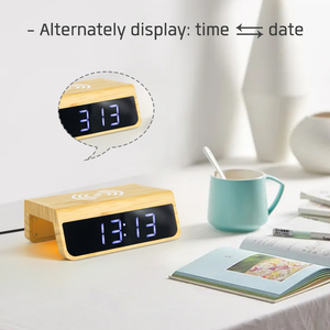 Tre arlarm <span class=keywords><strong>LED</strong></span> đa chức năng sạc nhanh kỹ thuật số báo động không dây sạc đồng hồ với ánh sáng ban đêm et5066 - Product Image 3