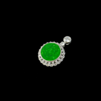 Colgante de Jadeíta Birmana Natural de Grado A, Grande y Redondo, de Alta Calidad, Color Verde, para Mujer, Regalo de Jadeíta (con Certificado NGTC)
