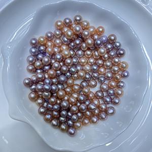 Perlas nucleadas de agua dulce coloridas de 6-7 mm de Zhuji, perlas naturales sueltas sin pulir con luz intensa, casi perfectas, ligeramente defectuosas - Product Image 2