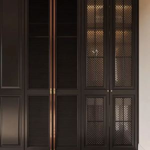 Armoire sur pied en bois massif, luxe léger, personnalisée, écologique, durable, éclairage LED pour la chambre à coucher, l'entrée, les chaussures - Product Image 1