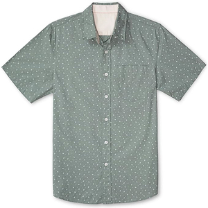 เสื้อดาวน์แขนสั้นผู้ชายเสื้อ100% ลายสก็อตผ้าฝ้ายมีกระดุมแบบลำลองมีกระเป๋า - Product Image 1