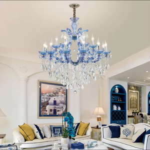 Trending Colored Glass 18 Lamps <b>Living</b> <b>Rooms</b> Weddings European Crystal Candle Chandeliers - Product Image 3