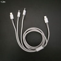 Alta eficiencia y carga rápida Malla de nylon trenzada 8 pines Micro USB tipo C 3 en 1 Cables