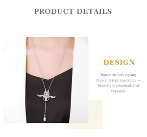 ALICE S925 실버 디자이너 앨리스 플라워 브로치 펜던트 지르콘 목걸이 여성 패션 고급 주얼리 - Product Image 2