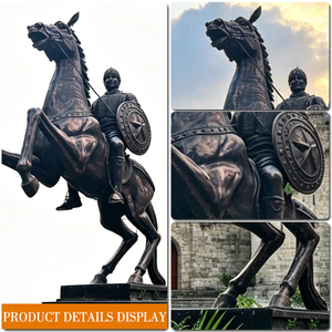 Escultura Moderna de Caballero a Caballo en Bronce Fundido, Estatua de Guerrero de Tamaño Real con Color Personalizado para Decoración Pública - Product Image 3
