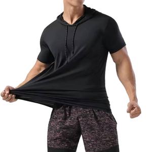 Wholesale Bulk Summer Workout Sports Gym Fitness Sweatshirts <b>Short</b> <b>Sleeve</b> Cotton Spandex t Shirt <b>Hoodies</b> for <b>Men</b> - Product Image 5